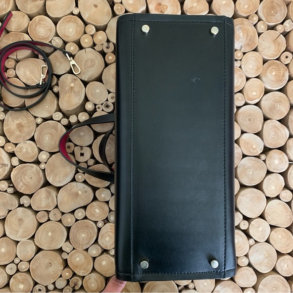 Kate Spade Black Sweetheart Pink Kyra Arbour Hill Leather Tote Bag - Picture 4 of 14